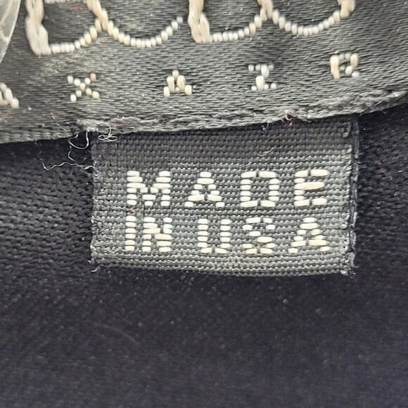 BCBG‎ MaxAzria Vintage Black Microfiber Faceted Button Up Dess Shirt Blouse - Picture 12 of 16